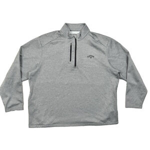 Callaway Men's XXL Gray 1/4 Zip Pullover Fleece Lined Golf Sweater Jacket Polyes
